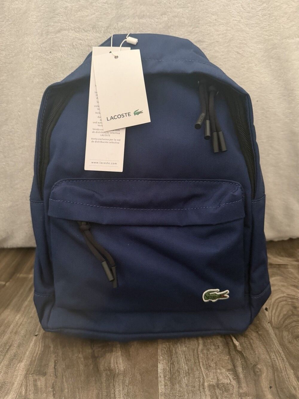 Lacoste Men's Neocroc Blue Small Canvas Backpack
